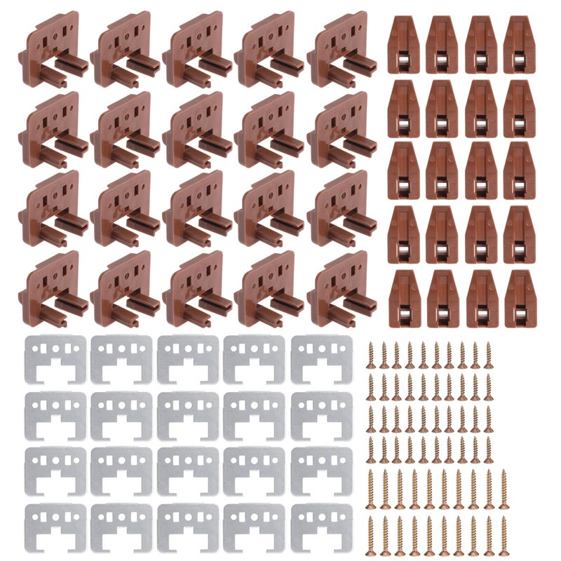 Seweder 20Pcs Drawer Slide Track Guide Glide With Drawer Guide Metal Backing And Drawer Stop For Center Mount Drawer For Dressers For Nightstand For Rite-Trak I 168 Drawer Slide Systems - Image 1