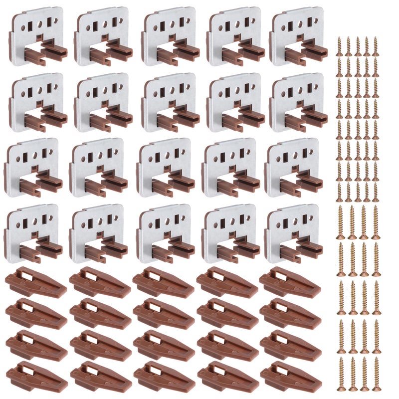 Seweder 20Pcs Drawer Slide Track Guide Glide With Drawer Guide Metal Backing And Drawer Stop For Center Mount Drawer For Dressers For Nightstand For Rite-Trak I 168 Drawer Slide Systems - Image 2