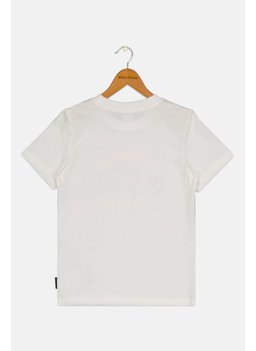 PUMA Kids Boy Sportswear Fit Short Sleeves Running T-Shirt, White  - Image 2