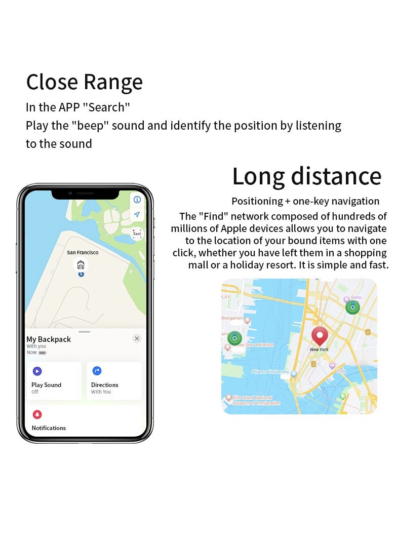 Linccras 2-Piece Smart Tag Tracker Compatible With Apple Find My – Global Precision Locator for Keys, Bags, With Long Battery Life & Sound Alert - Image 5