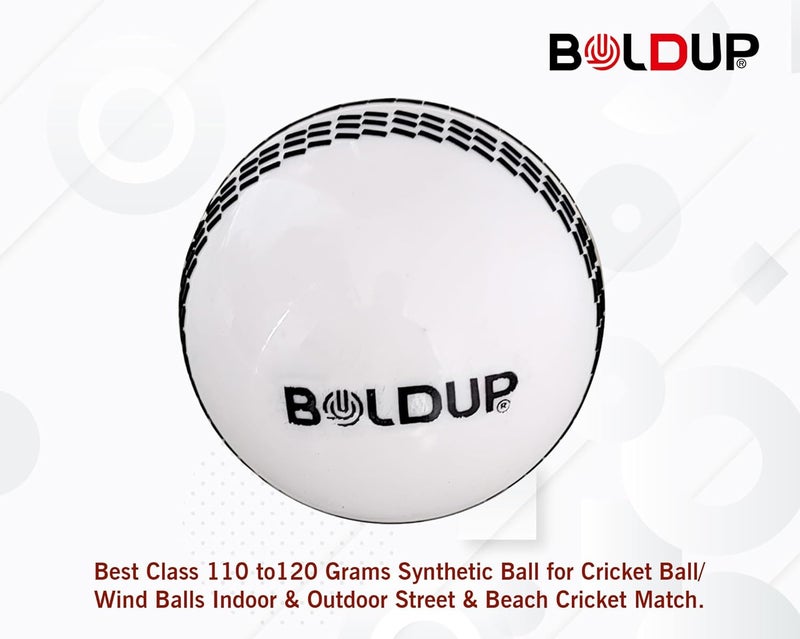 IFOLDUP Practice Cricket Ball | Wind Balls | Swing Ball | Indoor & Outdoor Street & Beach Cricket | Synthetic Match Practice Training (1 PC White Cricket Ball) - Image 2