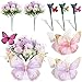 Kittmip 4 Set 16pcs Spring Solar Powered Flying Butterfly Centerpieces Fluttering Solar Butterfly Stakes Moving Tea Party Decorations Artificial Peonies Flower with Boxes for WeddingClassic - Image 2