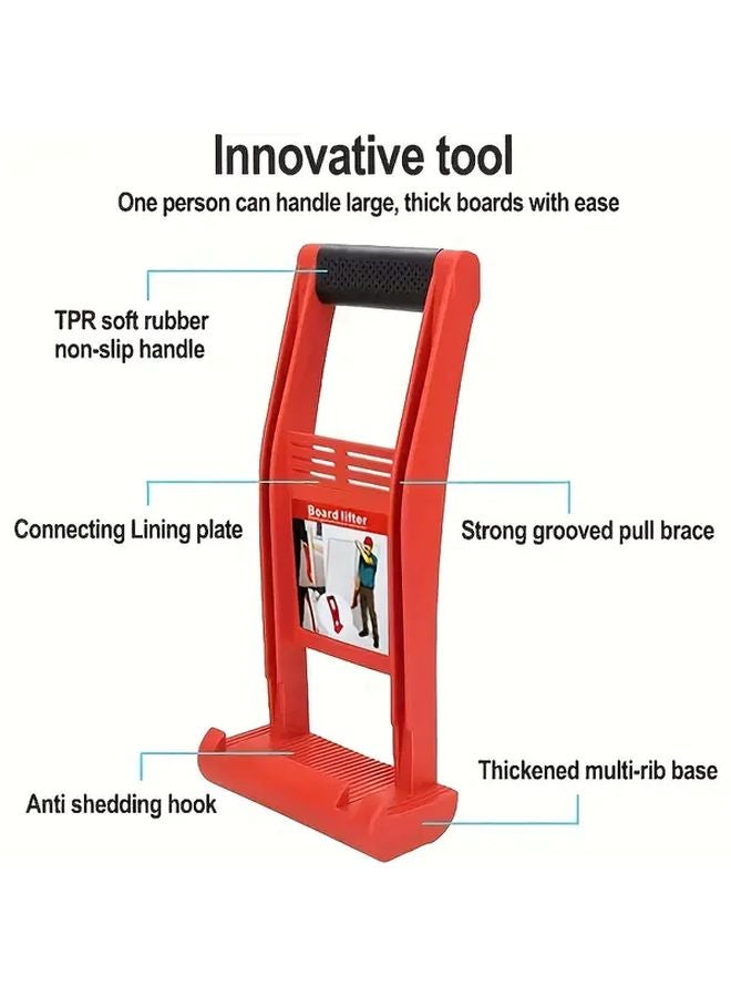 Red Heavy Duty Panel Lifter Adjustable ABS Plastic Tool for Drywall Plywood Roofing - Image 4