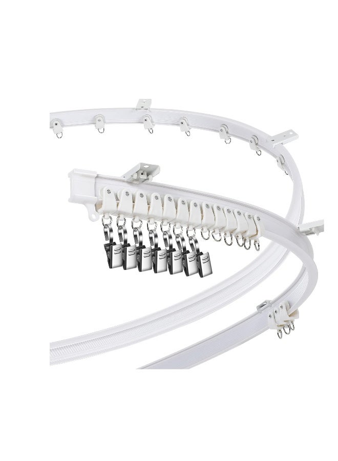 KASTWAVE Curved Ceiling Curtain Track Bendable Mount for Curtain Rail Bunk Bed Bay Window Room Divider Flexible Straight (White, 5 m/ 16.4 ft)