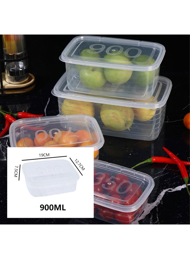 Fresh-keeping Box Food Grade Refrigerator Special Wholesale Transparent Plastic With Lid Fruit Fresh-keeping Frozen Sealed Food Box-Specifications:Transparent Thickening Upgrade 900ML  - Image 1