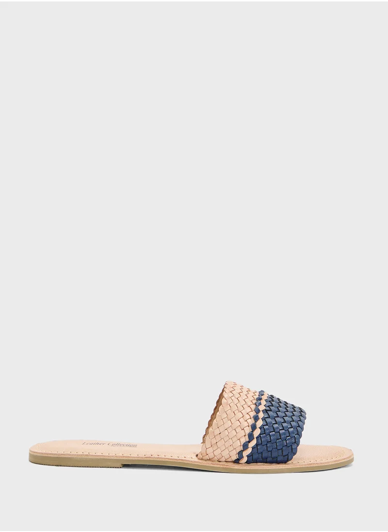 ايلا Striped Summer Flat Sandal
