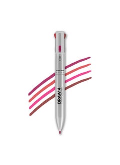 Renee Draw 44In1 Lip Liner Four Shades Pinks Brown Nude & Red In One Pen Highly Pigmented Rich Texture Matte Finish Oneswipe Application & Travelfriendly  - Image 1