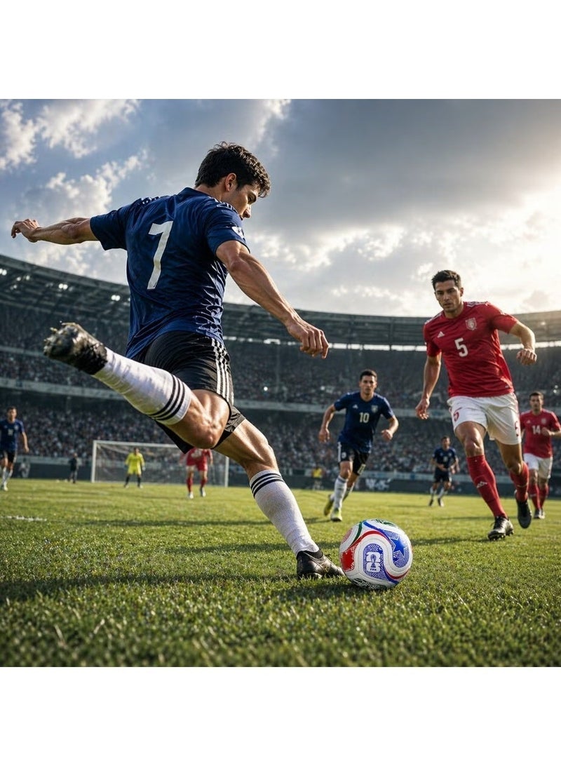كرة قدم مقاس 5 مستوحاة من كأس العالم 2026 مع منفاخ هواء مجاني، شبك حمل أبيض، كرة تدريب ناعمة للاستخدام الداخلي والخارجي للأطفال والكبار - Image 5