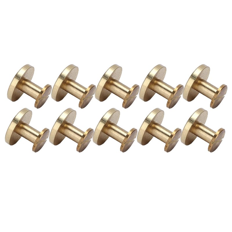 Small apartment fit 10 Sets Book Binding Screws, Flat Leather Rivets Screw Rivets for Leather Crafts Bookbinding (13x18mm) Condition adaptive build - Image 1