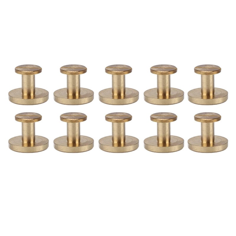 Small apartment fit 10 Sets Book Binding Screws, Flat Leather Rivets Screw Rivets for Leather Crafts Bookbinding (13x18mm) Condition adaptive build - Image 2