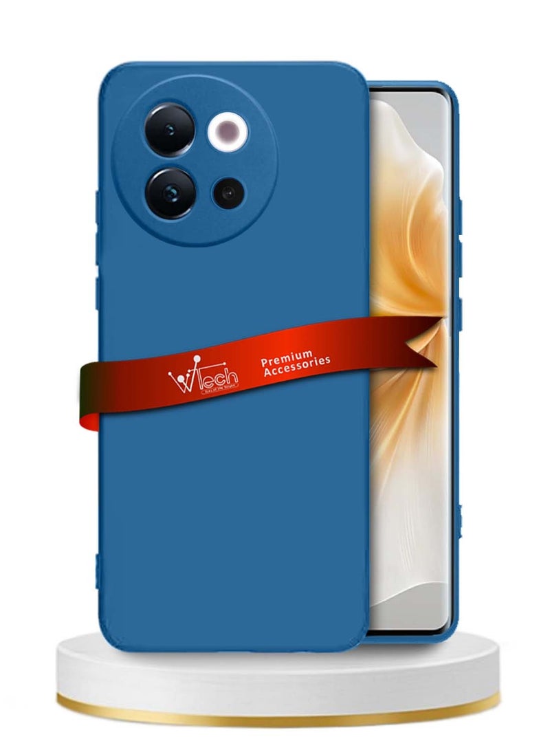 Wtech vivo V40 Lite 5G 2024 Soft Liquid Silicone Case Cover - Navy Blue - Image 1