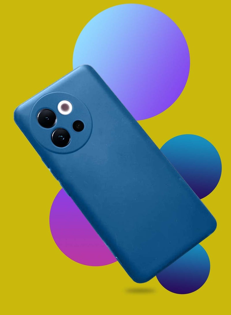 Wtech vivo V40 Lite 5G 2024 Soft Liquid Silicone Case Cover - Navy Blue - Image 2