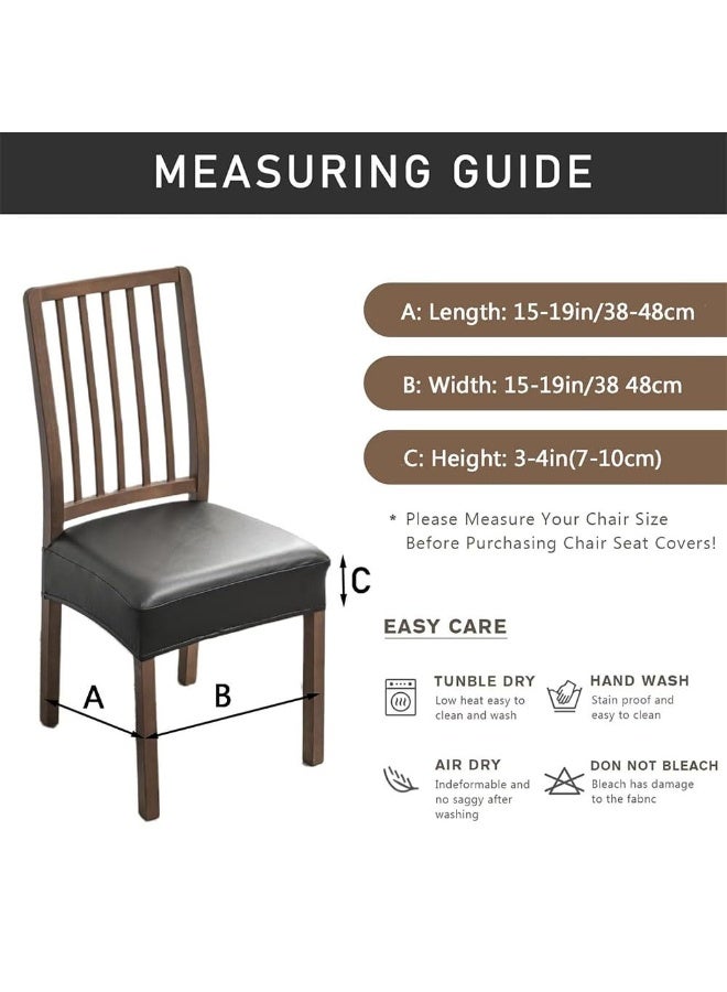 جيه زد اس مجموعة أغطية كراسي JZS، غطاء مقعد مقاوم للماء لكراسي غرفة الطعام، 4 قطع من أغطية كراسي الطعام المصنوعة من جلد البولي يوريثان، واقي مقعد كرسي قابل للغسل، غطاء ناعم قابل للتمدد لكراسي الطعام، مع فجوات خلفية، أزرق سماوي - Image 2
