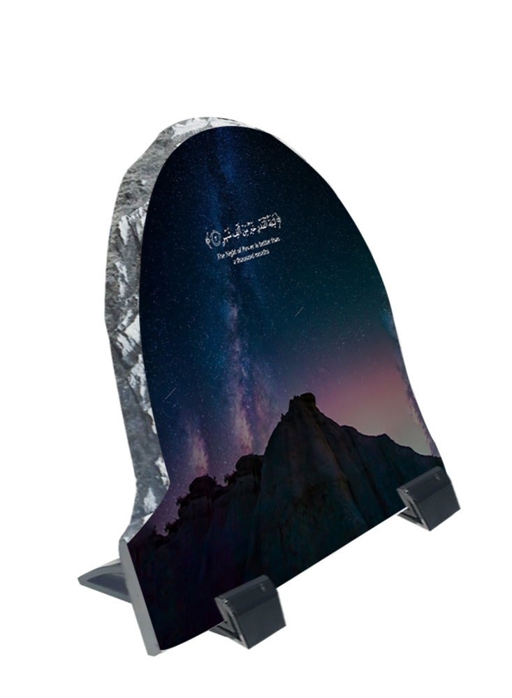 Service Zone Protective Printed White Rock Shape Marble Photo Frame for Table Top Quraan Aayat - Image 2