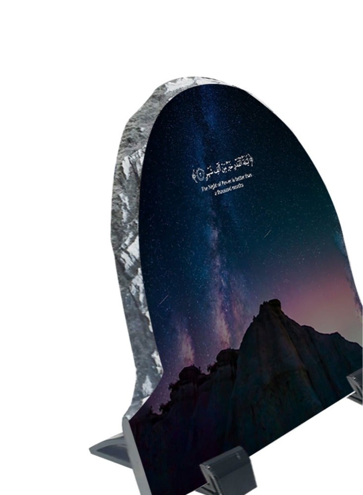 Service Zone Protective Printed White Rock Shape Marble Photo Frame for Table Top Quraan Aayat - Image 3