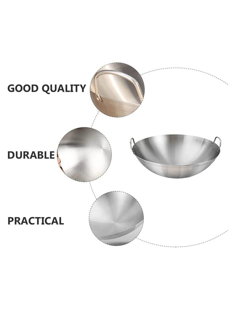 ECVV | 2PCS | Stainless Steel Wok Pan Stir Fry Pan Deep Frying Wok Nonstick Frying Skillet with Double Handles Flat Bottom Wok Chinese Cooking Wok 30cm/11.81 inch - pzsku/Z75BFC10E3F51FBA02DFCZ/45/_/1727181619/9dd85b48-632a-4f79-b826-2fb090100833