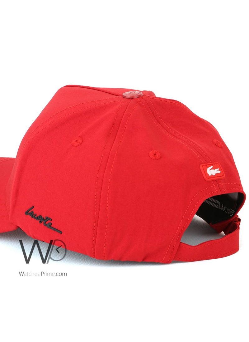 LACOSTE Red Lacoste CROC Baseball Cotton Cap  - Image 3