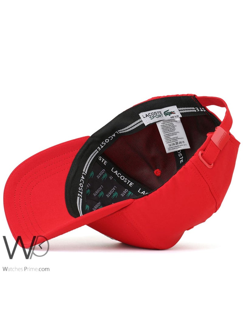 LACOSTE Red Lacoste CROC Baseball Cotton Cap  - Image 4