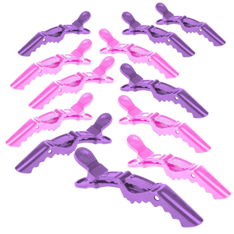 Deke Home Women Styling Hairclip  Plastic Alligator Hair Sectioning Clips  Durable alligator hair clip with nonslip grip  wide gator big teeth for easy styling thickthin 12Pack Colorful
