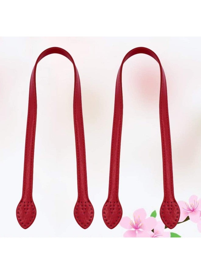 klarako 2pcs 24 Leather Purses Straps Leather Bag Handles Replacement Purse Straps Handbag Bag Wallet Straps (Red)  - Image 4