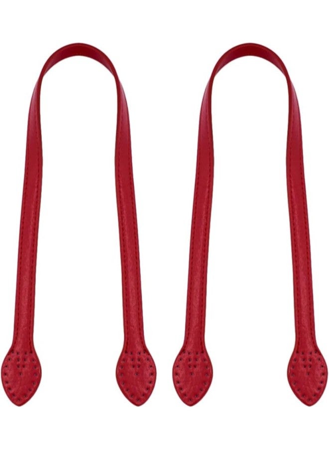 klarako 2pcs 24 Leather Purses Straps Leather Bag Handles Replacement Purse Straps Handbag Bag Wallet Straps (Red)  - Image 1