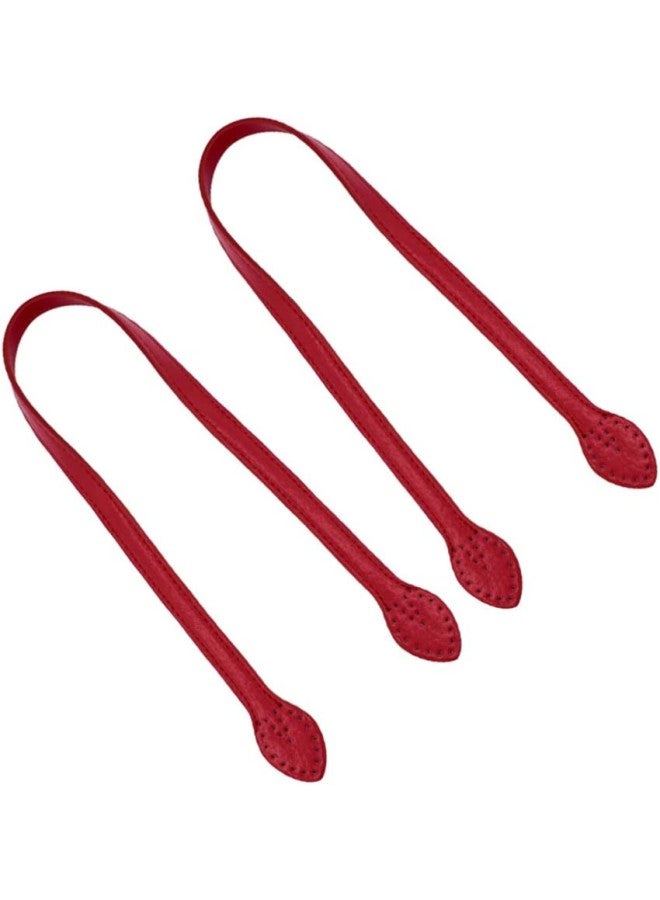 klarako 2pcs 24 Leather Purses Straps Leather Bag Handles Replacement Purse Straps Handbag Bag Wallet Straps (Red)  - Image 2