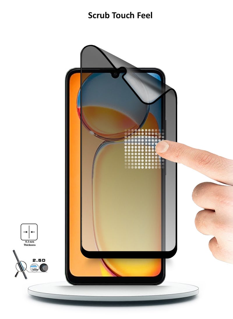 Wtech Xiaomi Redmi 13C 4G 2023 / Xiaomi Poco C65 4G 2023 Nano Ceramic Privacy Full Glue Full Cover Matte Flexible Screen Protector  (MSCNMP) - Clear/Black - Image 3