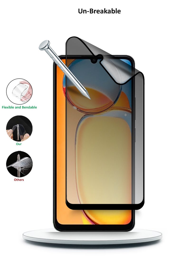 Wtech Xiaomi Redmi 13C 4G 2023 / Xiaomi Poco C65 4G 2023 Nano Ceramic Privacy Full Glue Full Cover Matte Flexible Screen Protector  (MSCNMP) - Clear/Black - Image 4