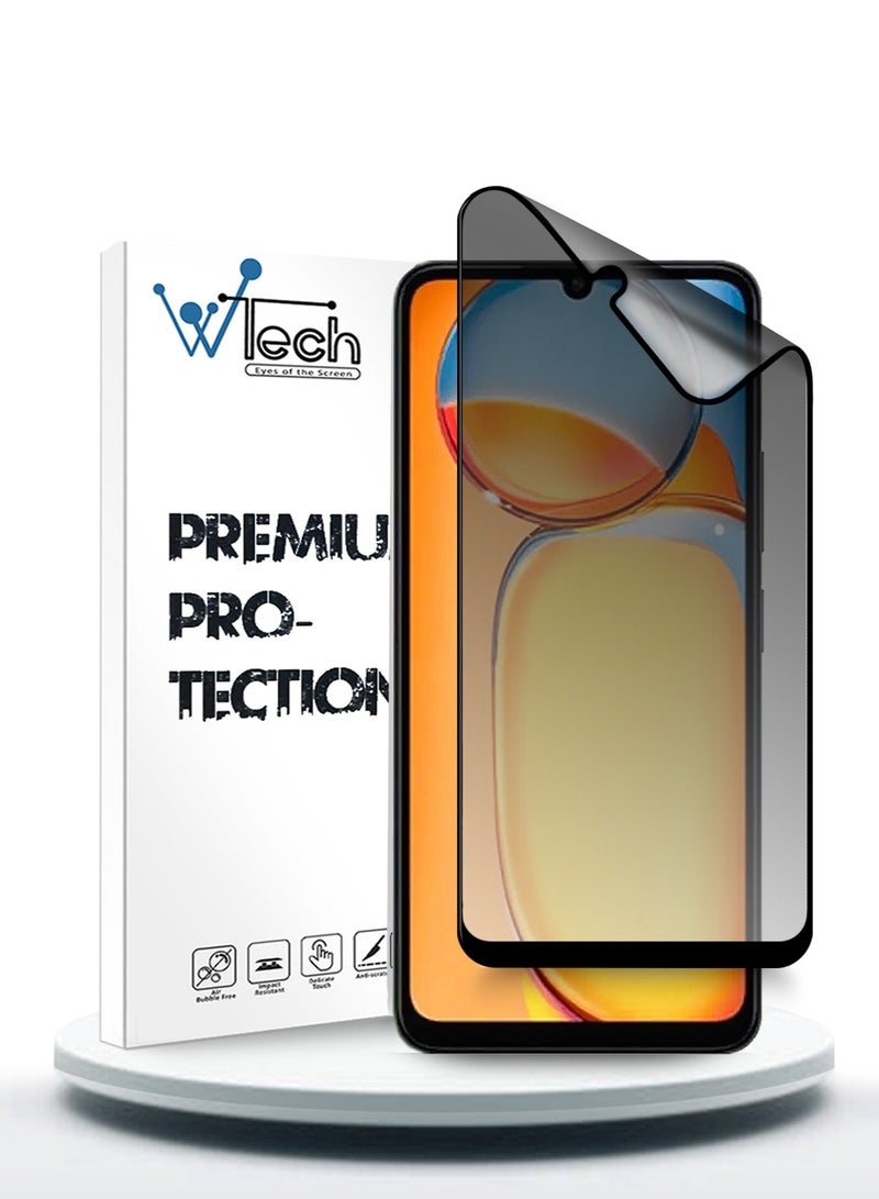 Wtech Xiaomi Redmi 13C 4G 2023 / Xiaomi Poco C65 4G 2023 Nano Ceramic Privacy Full Glue Full Cover Matte Flexible Screen Protector  (MSCNMP) - Clear/Black - Image 1