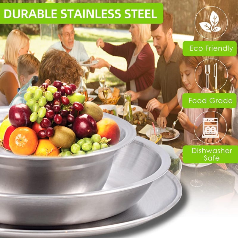 Acelane Camping Mess Kit Camping Plates Dishes Stainless Steel Camping Utensils Set Tableware Dinnerware with Bowls Cups Cutlery 1-2 Person for Backpacking, Hiking, Picnic, BBQ, RV Travel - Image 2