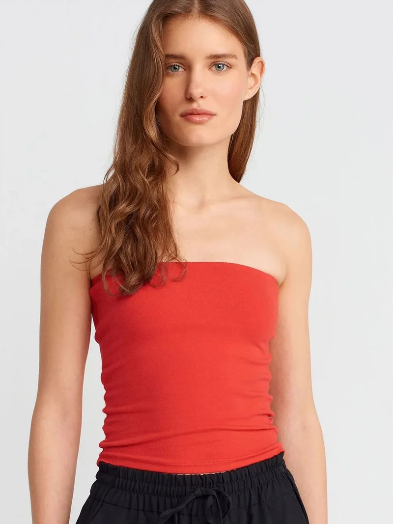 ديلفين DILVIN Strapless Bodycon Bandeau Blouse