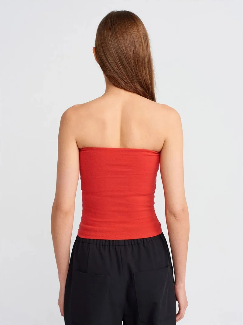 ديلفين DILVIN Strapless Bodycon Bandeau Blouse
