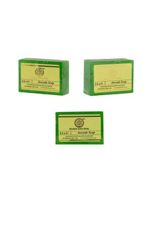 Khadi Natural New Herbal Handmade Soap Set Of 3-125 Gm Each (New) (Avocado) 
