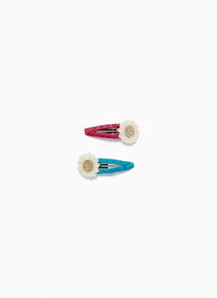 Zippy Zippy 2 Pack Hair Clips With Applications For Girls Fowers  Dark 