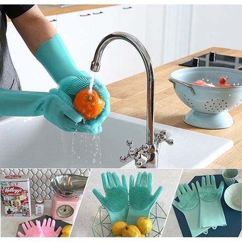 SEASPIRIT Magic Silicone Scrubbing Gloves, Scrub Cleaning Gloves with Scrubber for Dishwashing and Pet Grooming - Image 4