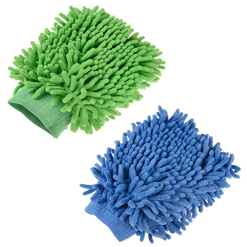 Kuber Industries Kuber Industries Gloves | Microfiber Cleaning Gloves | Chenille Mitts for Kitchen | 50 GSM Hand Duster for Kitchen | Hand Gloves for Car | Duster for Glass | Pack of 2 | Multi - Image 1