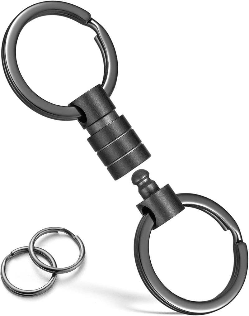 FEGVE Titanium Quick Release Keychain with 4 Key Rings - Image 1