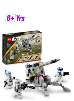 LEGO Star Wars 501St Clone Troopers Battle Pack 75345 Building Toy Set; Gift Idea For Kids Aged 6 And Over; Features 4 Characters, Plus A Buildable Av-7 Anti-Vehicle Cannon With A Spring-Loaded Shooter (119 Pieces)  - Image 1