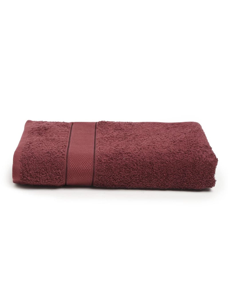 Creeva 100% Cotton 525 GSM Lady Bath Towel, Absorb Texture, Soft and Highly Absorbant, multi use Bathing, Gym, Pool, Spa, Hair drying 60 X 120 cm - Wine - Image 2
