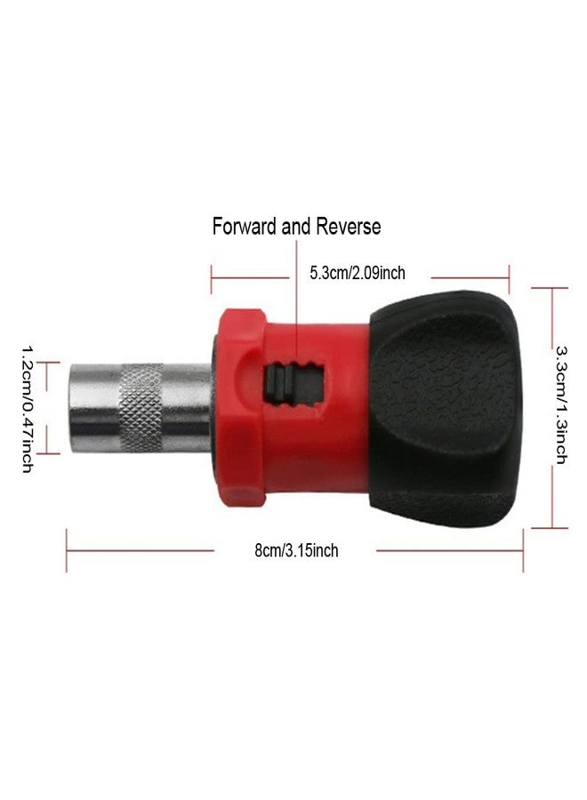 TorSor 2 Pack Stubby Ratcheting Screwdriver Short Mini Ratchet Wrench Pocket Key with L R Switch Screw Bit Driver Holder Magnetic 1/4 Hex Socket 75mm Anti-slip Handle - Image 2