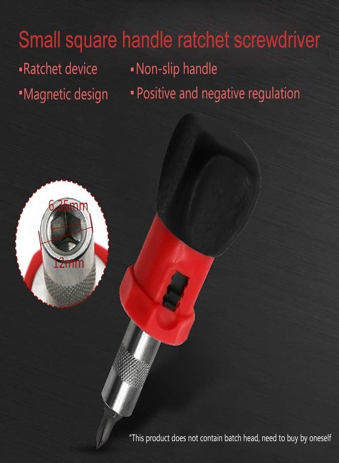 TorSor 2 Pack Stubby Ratcheting Screwdriver Short Mini Ratchet Wrench Pocket Key with L R Switch Screw Bit Driver Holder Magnetic 1/4 Hex Socket 75mm Anti-slip Handle - Image 3