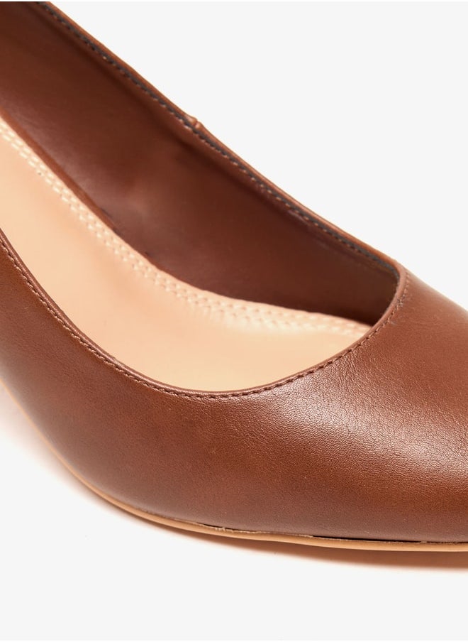 Celeste Women's Solid Slip-On Shoes with Block Heels  - Image 5