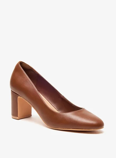 Celeste Women's Solid Slip-On Shoes with Block Heels