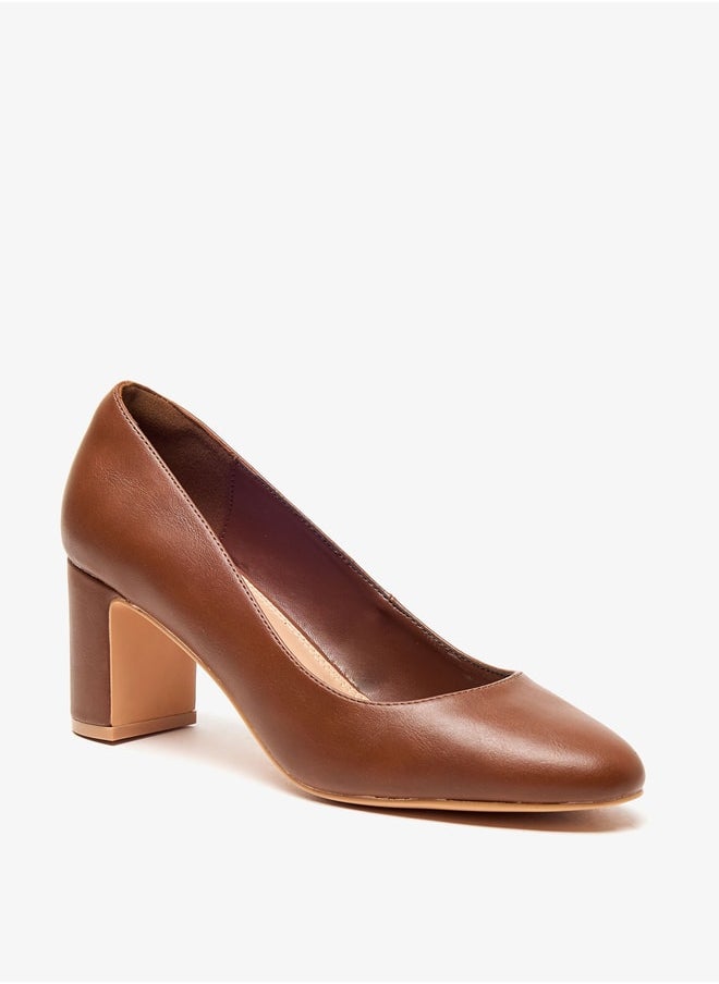 Celeste Women's Solid Slip-On Shoes with Block Heels  - Image 1