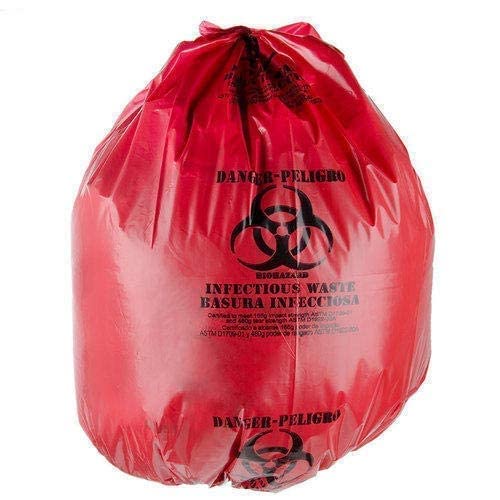 Eco Tone Red BiohazardBiomedical Waste Bag 19 21 Inches Pack of 200 Pcs Medium Size - Image 1
