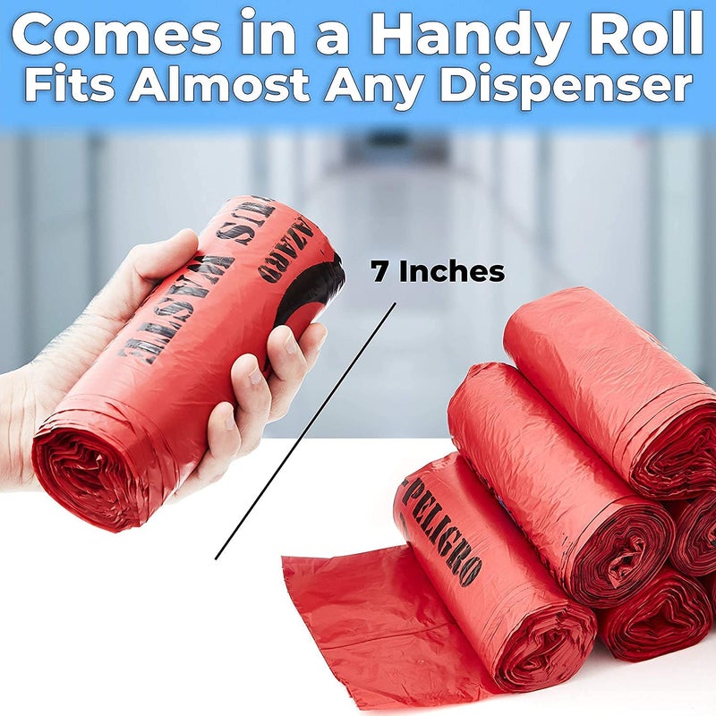 Eco Tone Red BiohazardBiomedical Waste Bag 19 21 Inches Pack of 200 Pcs Medium Size - Image 2