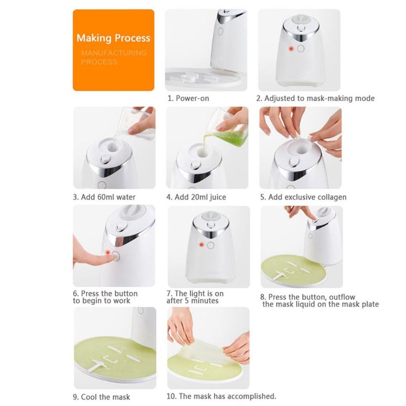 Collagen for Face Mask Machine Collagen Tablet DIY Natural Fruit Vegetable Facial Care Mask Suitable for Voice Broadcasting Full Automation Mask Maker Machine (32Pcs) - Image 3