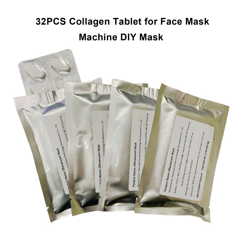 Collagen for Face Mask Machine Collagen Tablet DIY Natural Fruit Vegetable Facial Care Mask Suitable for Voice Broadcasting Full Automation Mask Maker Machine (32Pcs) - Image 4