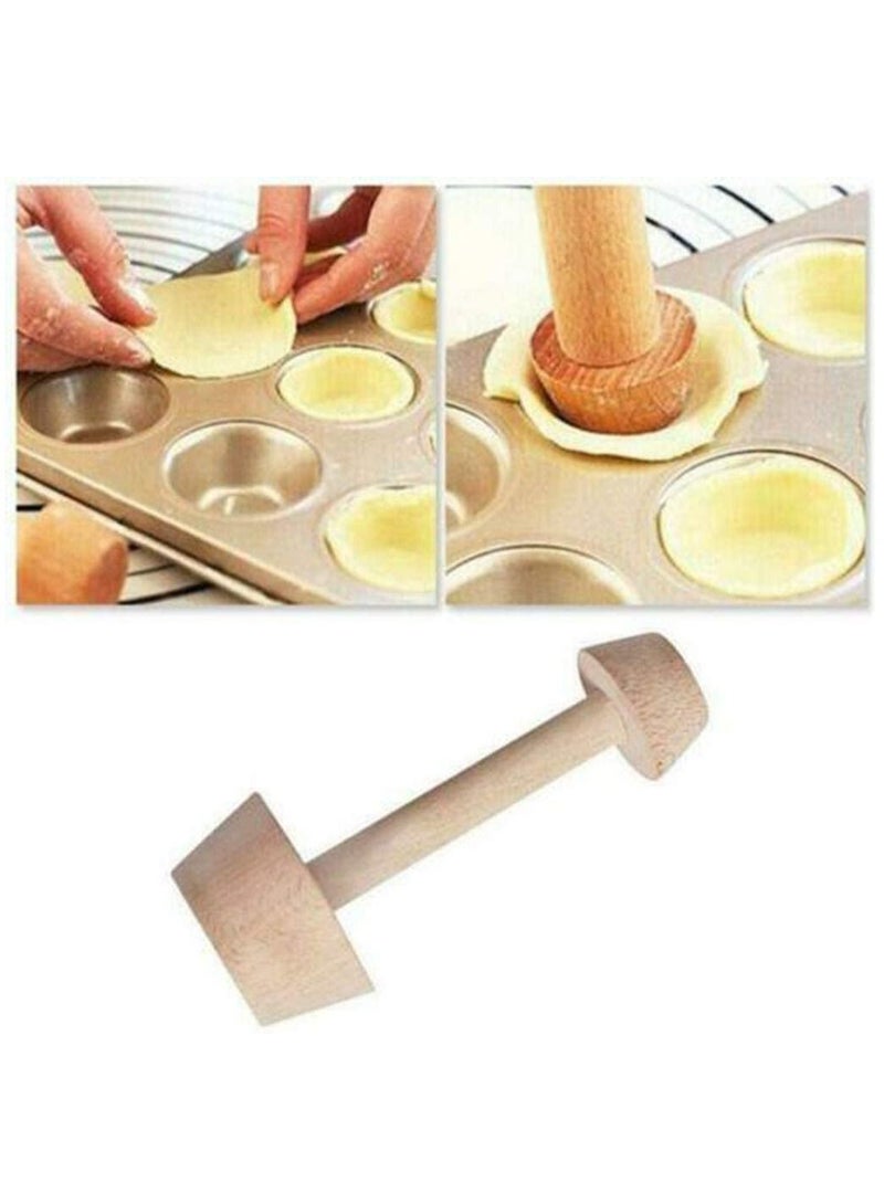 Pretty Comy Wood Egg Tart Pusher Double Side Tart Tamper  Eggtart Mold Baking Cake Kitchen Tools - Image 3