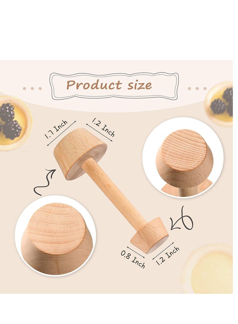 Pretty Comy Wood Egg Tart Pusher Double Side Tart Tamper  Eggtart Mold Baking Cake Kitchen Tools - Image 4